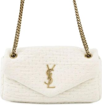 Saint Laurent 2010-2025 kleine wollen Calypso schoudertas - Wit