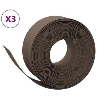 Berkfield Home Garden Edgings 3 pcs Brown 10 m 20 cm Polyethylene
