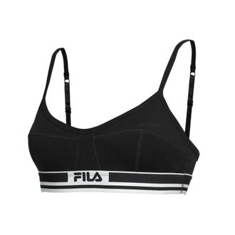 Fila B&uuml;gelloser BH FILA WOMAN BRA, Damen, Gr. L, N-Gr, schwarz, Obermaterial: 95% Baumwolle, 5% Elasthan, BHs B&uuml;gelloser BH, mit Spaghettitr&auml;gern, verstell