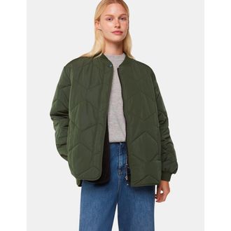 Whistles Ida Short Quilted Coat in Khaki at Nordstrom, Size X-Small