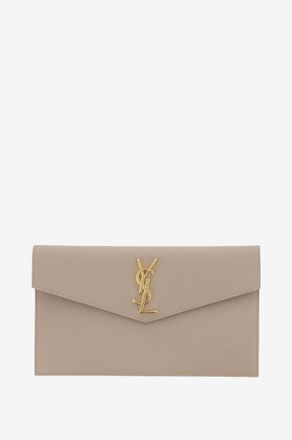 Saint Laurent Clutch aus Grain de Poudre-Leder Uptown