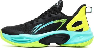 Generic Mens Basketball Shoes Summer Anti Slip Running Shock-Absorbing Walking Breathable(Black,3.5 UK)