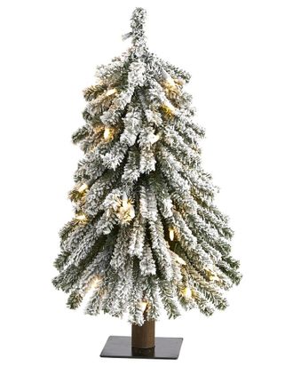 Nearly Natural 2Ft. Flocked Grand Alpine Artificial Christmas Tree