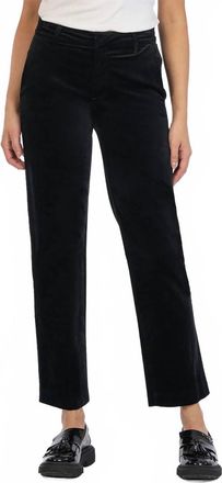 Kut from the Kloth Elizabeth High Rise Velveteen Trousers In Black