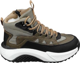 Generic Men winter cotton shoes with thick velvet and warm snow boots outdoor anti slip hiking boots (gray,7.5)