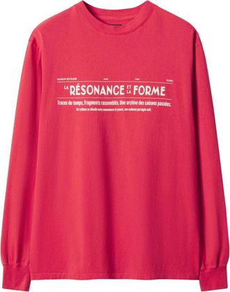 Maison Kitsun&eacute; X Kuro Long Sleeve Tee - - Tops - Uomo - Rosso - S