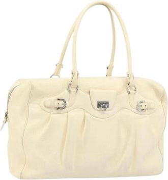 Ferragamo Pre-owned Handtas - Dames - Vintage Handtas - Wit - ONE Size - Leer - Vintage