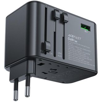 OEM Cargador De Viaje Universal Gan 2x Usb-a 3x Usb-c Enchufes Reino Unido Ue Ee. Uu. Aus Negro