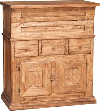 Biscottini International Artesa De Madera Maciza De Tilo Acabado Con Efecto Natural 81x45x92 Cm