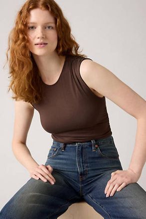 Levi's Top Crystal con ruche - Donna - XS - Marrone / Bracken
