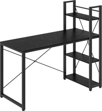 Vasagle Escritorio con estantes de 137,2 cm de color negro