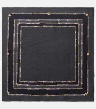 Gucci GG printed silk twill scarf