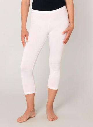 Base Level Caprileggings BASE LEVEL Ycarus, Damen, Gr. 36, N-Gr, weiss (wei&szlig;), Jersey, Obermaterial: 94% Viskose, 6% Elasthan, unifarben, Basic, figurbetont ca. 