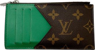 Louis Vuitton Brown Green Monogram Macassar Canvas Coin Purse/Coin Case (Pre-Owned)