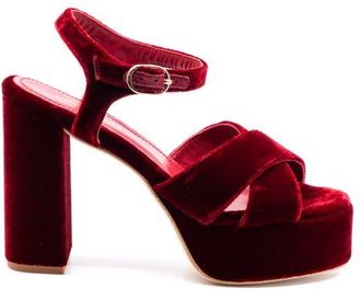 Andrea Gomez Bella Velvet Platform in Red at Nordstrom, Size 40.5