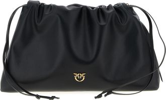 Pinko Maxi Leather Clutch Black