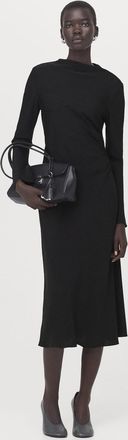 Mango Vestito midi increspato nero - Donna - XXS - MANGO