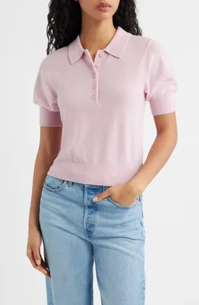 Reformation Skye Cashmere Polo in Babygirl at Nordstrom, Size X-Small