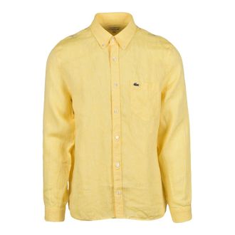 Lacoste Heren, Overhemden, Geel, Maat: XL Linnen