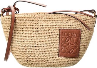 Loewe Split Raffia & Leather Pochette