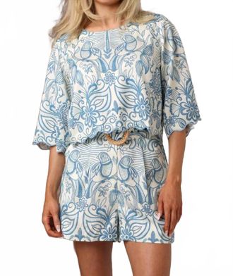 Shore Leave Tia Half-Sleeve Top In Birds Of A Feather