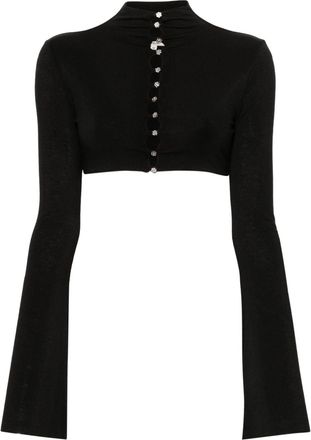 Manurí Leyla crop top - women - Viscose/Cashmere/Elastane/Polyamide - L - Black