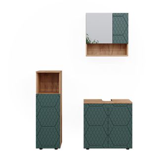 Vicco Conjunto De Muebles De Ba&ntilde;o Irma, Verde, 3 Partes