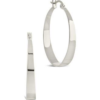 Sterling Forever Henrietta Graduated Hoop Earrings in Silver at Nordstrom Rack