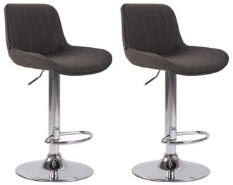 Clp Set de 2 Taburetes de bar regulable en Tela Gris oscuro