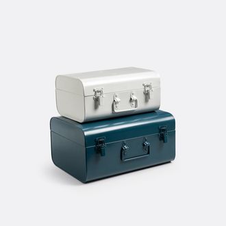 La Redoute Interieurs Set van 2 metalen koffers in plaatwerk, Masa