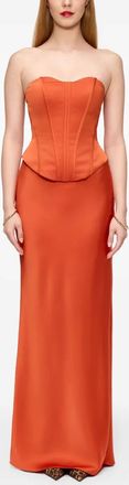 V:PM ATELIER Sophia maxi-jurk met korset body - Oranje