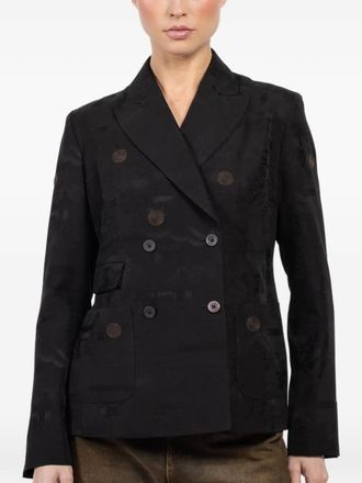 Ibrigu double-breasted button blazer - Nero