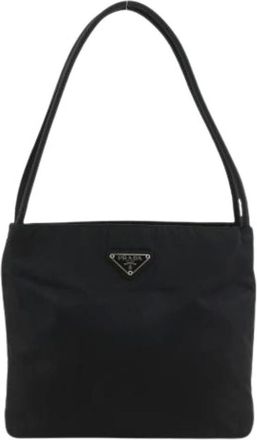 Prada Pre-owned Shoulder Bags, female, Black, Size: ONE SIZE Pre-owned Nylon Tote Bag