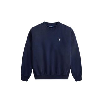 Polo Ralph Lauren Sweatshirts, female, Blue, Size: M Oversized Crewneck Sweatshirt