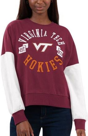 G-III 4Her by Carl Banks Womens G-III 4Her by Carl Banks Maroon/White Virginia Tech Hokies Team Pride Colorblock Pullover Sweatshirt at Nordstrom, Size X-Large