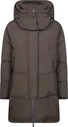 Herno Korte Piumino 2 Lagen - Dames - Jassen - Bruin - Maat: S Polyamide