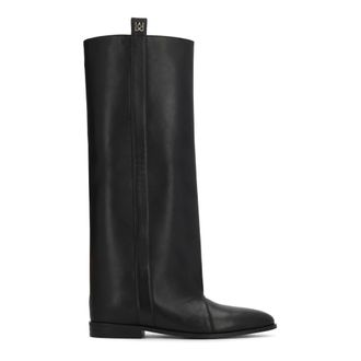 Kazar Botas altas Kazar de piel con ca&ntilde;a ancha y cu&ntilde;a oculta - Shoes - Mujer - Negro - 37 EU
