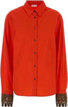 Dries Van Noten Dames, Blouses & Shirts, Rood, Maat: S Katoen
