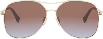Fendi 30T Zonnebrillen - Dames - Zonnebrillen - Geel - 61 MM - Accessoires