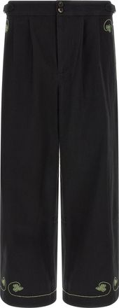 Bode Black Cotton Casual Mens Pants