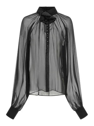 Dolce & Gabbana Chiffon blouse with flower