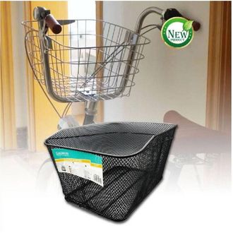 Trade Shop Trade Shop - Cestino Shopping Portapacchi Posteriore Bicicletta Bici Nero Accessorio Zx-9932