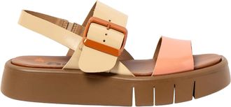 The Art Company Womens 1857 Malaga Flat Sandals In Champagne Flamingo
