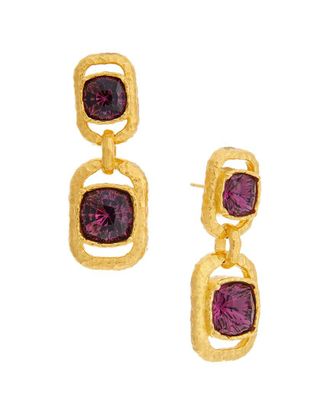 Oscar De La Renta Oscar De La Renta Rectangle Crystal Double Drop Earrings
