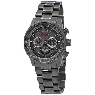 Citizen Nighthawk Chronograph Charcoal Grey Dial Mens Watch CA4377-53H