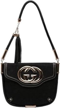 Gucci Pre-owned Britt Schoudertas - Dames - Vintage Schoudertas - Zwart - ONE Size - Leer - Vintage