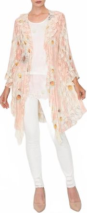 Origami Jewellery Lace Cardigan In Blush & Bloom
