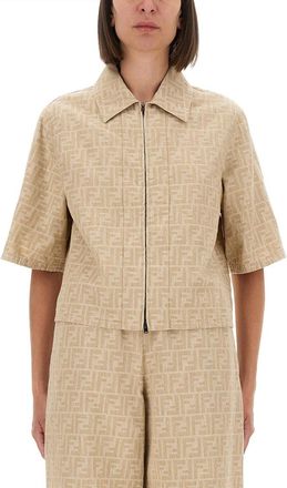 Fendi Ff Chambray Jacket-Donna