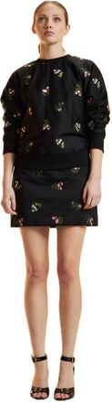 Cynthia Rowley Embroidered Mini Skirt in Black at Nordstrom, Size 2