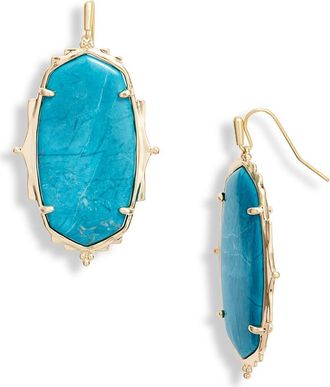 Kendra Scott Baroque Ella Drop Earrings in Gold Teal Howlite at Nordstrom